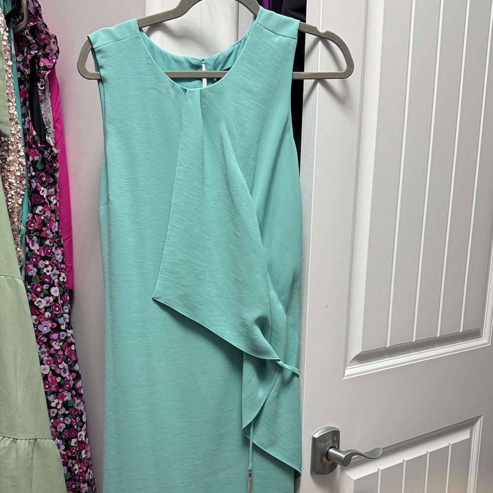 Adrianna Papell Asymmetrical Mint Dress